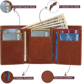 img 1 attached to Botanner Leather Trifold Wallet Men