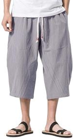 img 4 attached to CRYSULLY Cotton Capris Lounge Pajama Men's Clothing