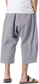img 2 attached to CRYSULLY Cotton Capris Lounge Pajama Men's Clothing