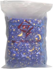 img 1 attached to 🎁 100Pcs Blue Sheer Organza Drawstring Pouches with Stars and Moon, Wedding Gift Bags, 4x5 Inches by SUNGULF