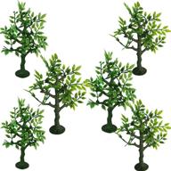 🌳 set of 6 model trees figurines (6 inches) with sturdy base for enhanced visibility and appealing aesthetics логотип