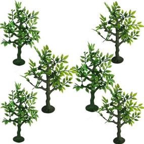 img 2 attached to 🌳 Set of 6 Model Trees Figurines (6 Inches) with Sturdy Base for Enhanced Visibility and Appealing Aesthetics