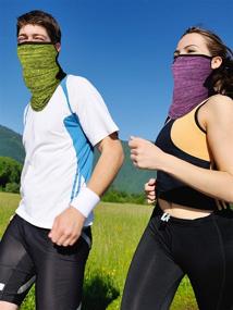 img 1 attached to 🌞 Enhance Outdoor Protection with 4-Piece Neck Gaiter Face Covers: Non-Slip, Breathable, UV Protection, and Ear Hangers Included!