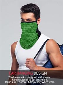 img 3 attached to 🌞 Enhance Outdoor Protection with 4-Piece Neck Gaiter Face Covers: Non-Slip, Breathable, UV Protection, and Ear Hangers Included!