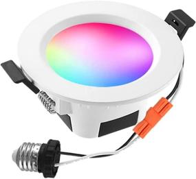 img 4 attached to 🌟 Enhance Your Space with FVTLED's Smart LED Recessed Downlight: Wireless Bluetooth, 9W, 4 inch, 2700K-6500K Dimmable RGBWC Multicolor, 5 in 1 Ceiling Spotlight Can Light