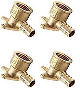 img 1 attached to 🔩 4-Pack Pex Fitting 1/2" x 1/2" Female NPT Drop-Ear Elbow Fitting - No Lead