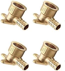 img 2 attached to 🔩 4-Pack Pex Fitting 1/2" x 1/2" Female NPT Drop-Ear Elbow Fitting - No Lead