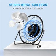 💨 compact metal usb desk fan - 6-inch mini high velocity personal fan for office, bedroom, home - 2 speed, 360° tilt angle, quiet operation logo