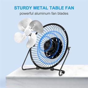 img 4 attached to 💨 Compact Metal USB Desk Fan - 6-Inch Mini High Velocity Personal Fan for Office, Bedroom, Home - 2 Speed, 360° Tilt Angle, Quiet Operation