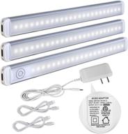 🔆 dimmable led under cabinet lighting - gonoto 3 pack under cabinet lights with hardwired 120v etl adapter, tool-free installation, kitchen accent lights, touch on/off/dimmer, natural white 4000k логотип