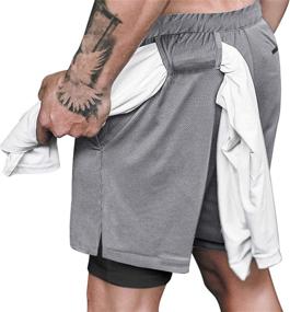 img 3 attached to COOFANDY Men's 2 in 1 Active Short: Lightweight, Quick-Dry Jogger Shorts with Enhanced Elasticity