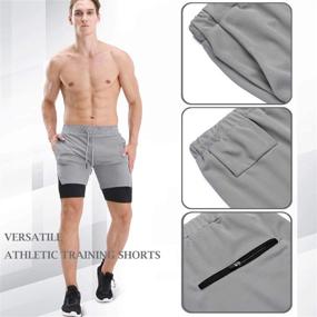 img 1 attached to COOFANDY Men's 2 in 1 Active Short: Lightweight, Quick-Dry Jogger Shorts with Enhanced Elasticity