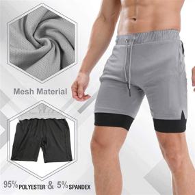 img 2 attached to COOFANDY Men's 2 in 1 Active Short: Lightweight, Quick-Dry Jogger Shorts with Enhanced Elasticity