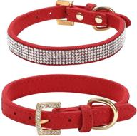 🐶 s, red - lovpe rhinestone dog collar with golden diamond buckle and crystal diamond detailing - sparkling and stylish pet collar for small dogs and cats logo