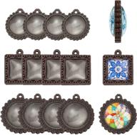 📿 bezel pendant trays round wooden and glass cabochon clear dome for diy crafting photo jewelry making tobeit logo