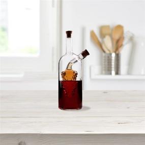 img 2 attached to 🍇 Hand-Blown Glass 2-in-1 Olive Oil Dispenser and Vinegar Cruet Bottle with Cork Stoppers - Ideal Addition for Wine and Cooking Enthusiasts’ Households (Grape)