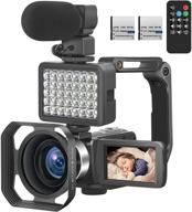 🎥 4k camcorder video camera for youtube live streaming - 56mp vlogging camera with external microphone, ir night vision, 16x digital zoom, wifi remote control - easy-to-use video recorder logo