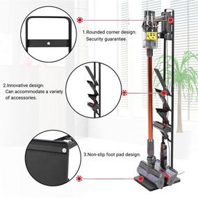 img 1 attached to 🧹 Wallesun Vacuum Storage Stand Holder, Non-perforated Storage Rack Shelf Hanger for Dyson Handheld V6V7V8V10V11 Cordless Vacuum Cleaners and Accessories - Compatible with V6V7V8V10V11 (Black)