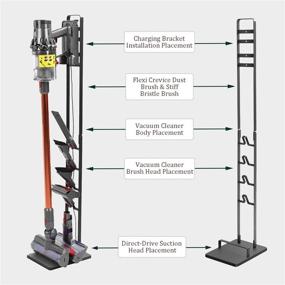 img 3 attached to 🧹 Wallesun Vacuum Storage Stand Holder, Non-perforated Storage Rack Shelf Hanger for Dyson Handheld V6V7V8V10V11 Cordless Vacuum Cleaners and Accessories - Compatible with V6V7V8V10V11 (Black)