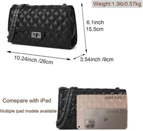 img 2 attached to 👜 Quilted Crossbody Leather Shoulder Handbags & Wallets: Stylish Women's Satchels