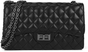 img 4 attached to 👜 Quilted Crossbody Leather Shoulder Handbags & Wallets: Stylish Women's Satchels