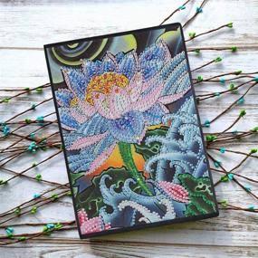img 3 attached to 5D DIY Diamond Painting Notebook Diary Book Sketchbook Special Shaped Diamond Painting Rhinestone A5 Book 50 Pages Blank Book Mosaic Gifts Drawing Book (Lotus)