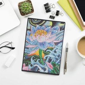 img 2 attached to 5D DIY Diamond Painting Notebook Diary Book Sketchbook Special Shaped Diamond Painting Rhinestone A5 Book 50 Pages Blank Book Mosaic Gifts Drawing Book (Lotus)