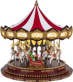 img 2 attached to 🎠 Deluxe Multicolor One Size Mr. Christmas Carousel Holiday Decoration