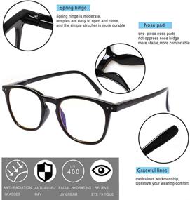 img 2 attached to Henotin Blocking Lightweight Eyeglasses Tortoise Vision Care