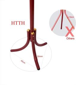 img 2 attached to HTTH Standing Entryway Coat Rack Hat Hanger Holder 12 Hooks - Stylish Wine Red Tree Stand for Jackets, Umbrellas, and Home Décor