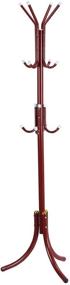 img 4 attached to HTTH Standing Entryway Coat Rack Hat Hanger Holder 12 Hooks - Stylish Wine Red Tree Stand for Jackets, Umbrellas, and Home Décor