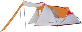 img 4 attached to 🏕️ Moon Lence Camping Tent: 4-Person Outdoor Waterproof Tent with Sun Shade, Large Mesh Door & Windows - Easy Setup Tent for Camping