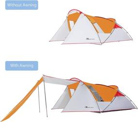 img 2 attached to 🏕️ Moon Lence Camping Tent: 4-Person Outdoor Waterproof Tent with Sun Shade, Large Mesh Door & Windows - Easy Setup Tent for Camping