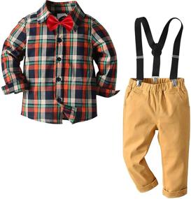 img 4 attached to 👦 Nwada Clothing Suspender Toddlers Burgundy Boys' Clothing Sets - Stylish and Versatile Outfits for Your Little Gentleman