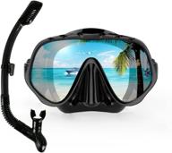 🤿 copozz scuba mask and snorkeling dive glasses set - tempered glass goggles for free diving with dry snorkel and comfortable mouthpiece logo