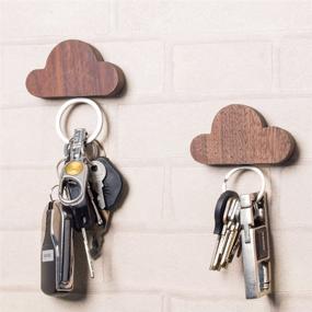 img 2 attached to ☁️ Enhance Organization with Frjjthchy 2 Pcs Cloud Shaped Key Hook: Stylish Magnetic Wall Key Hanger for Home & Office (Coffee)