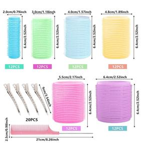 img 3 attached to Набор заколок для волос самозажима: 72 шт. случайного цвета бигуди с утиной клипсой и расческой - создавайте легко прически с крутыми локонами самостоятельно!