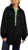 π§₯ soft and comfy womens oversized long sleeve button down shacket coat with pockets - perfect for casual outfits logo