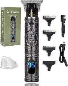 img 4 attached to Men's Hair Clippers - Caneocane Professional Cordless T Blade Trimmers for Bald Head Shaver - Rechargeable Zero Gap Hair Trimmers for Barbershop & Home Use (Grey)