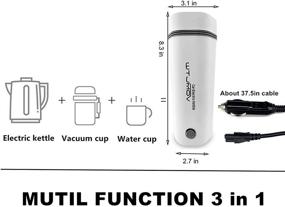 img 1 attached to WTJMOV 12V автомобильный электрический чайник - портативный быстрый водонагреватель для чая, кофе с автоматическим выключением (белый)