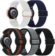 📱 premium 5 pack stretchy nylon bands compatible with samsung galaxy watch active 2, galaxy watch, gear s2 - stylish fabric wristbands in 20mm width logo