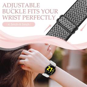 img 2 attached to 📱 Premium 5 Pack Stretchy Nylon Bands Compatible with Samsung Galaxy Watch Active 2, Galaxy Watch, Gear S2 - Stylish Fabric Wristbands in 20mm Width