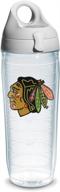 🏒 tervis nhl chicago blackhawks insulated tumbler cup - 24oz double walled water bottle, made in usa, gray lid, keeping drinks cold & hot, primary logo logo