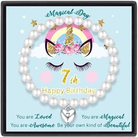 img 4 attached to 🎁 Solocute Pearl Bracelet: Sweet Birthday Gifts for Teen Girls 7-16 | Inspirational 'She Believed, She Did' Design