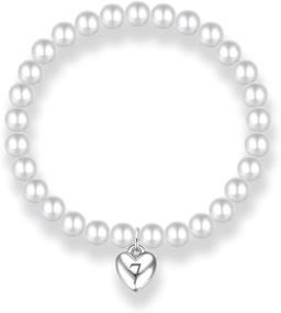 img 3 attached to 🎁 Solocute Pearl Bracelet: Sweet Birthday Gifts for Teen Girls 7-16 | Inspirational 'She Believed, She Did' Design