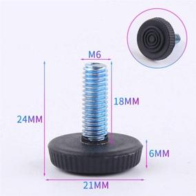 img 2 attached to 🪜 Premium Set of 24 M6 Table Feet Screw On Furniture Levelers - Adjustable 1.06 inch / 27 mm Diameter Furniture Feet for Stability and Support (m6)