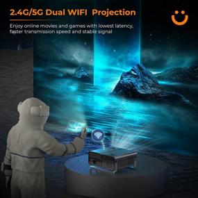 img 2 attached to 🎥 YABER V10 5G WiFi Bluetooth Projector 9500 Lumens Full HD Native 1080P with Carrying Bag - Supports 4K, 4-Point Keystone & Zoom, Home Theater & Outdoor Video Projector for iOS/Android/PC/PPT/PS5
