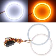 🔦 qasim 110mm switchback led headlight lamp - white+amber halo ring angel eye - 12v logo