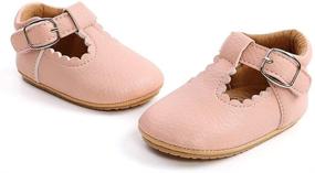 img 1 attached to HsdsBebe Infant Baby Girls Mary Jane Flats: Non-Slip Soft Sole Princess Toddler First Walkers Sneaker + Wedding Dress Shoes