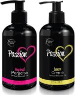 🍋 passion sensual massage oil for couples: lemon crème & tropical paradise - set of 2 all-natural massaging oils with almond & jojoba oils. perfect for enhanced romance & ultimate relaxation - ideal for women & men! logo